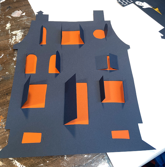 Haunted House paper craft step 7