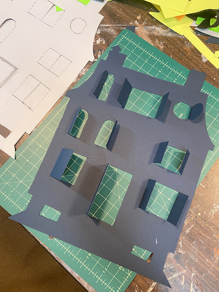 Haunted House paper craft step 3